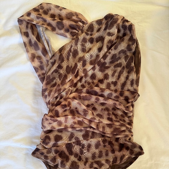Zara leopard draped bodysuit - Picture 3 of 3
